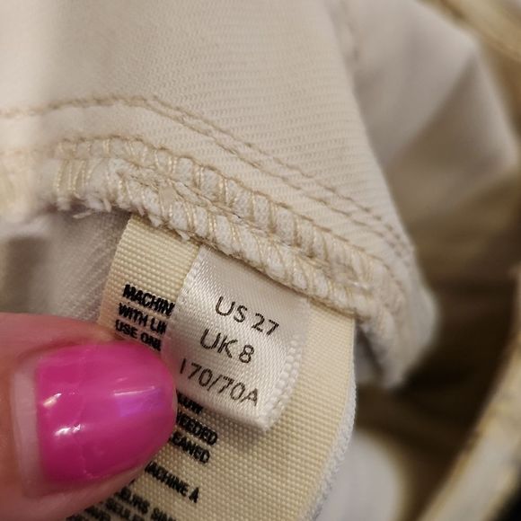 Free People yellow striped, frayed hem kick boot jeans size 27! - Picture 6 of 12